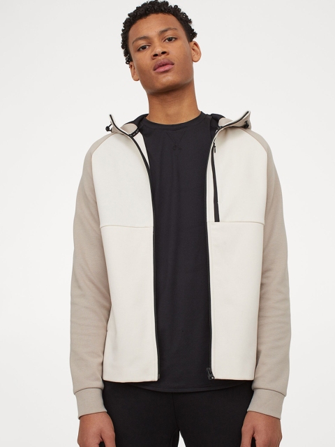

H&M Men Beige Solid Track jacket Regular Fit