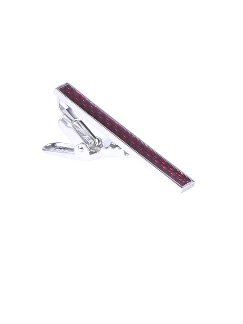 

Alvaro Castagnino Men Silver-Toned & Maroon Tie Pin