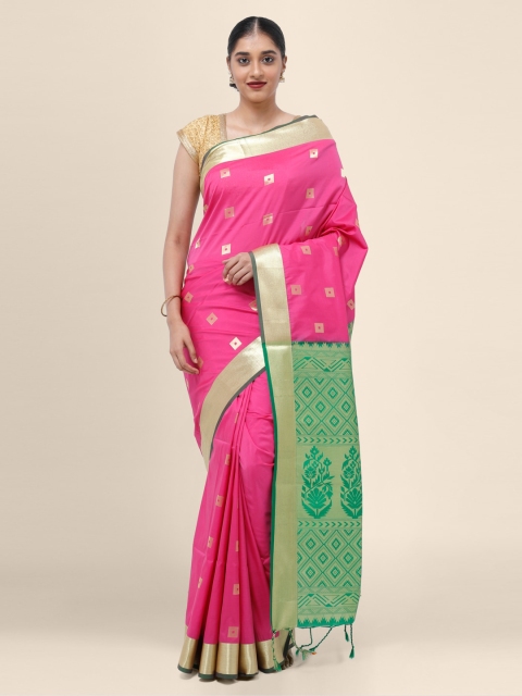 

Bangalore Silk Emporium Pink Woven Design Art Silk Saree