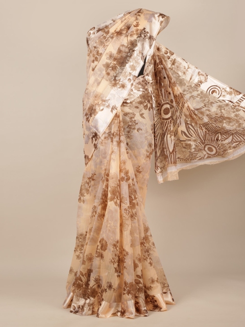 

Pothys Cream-Coloured Floral Printed Saree