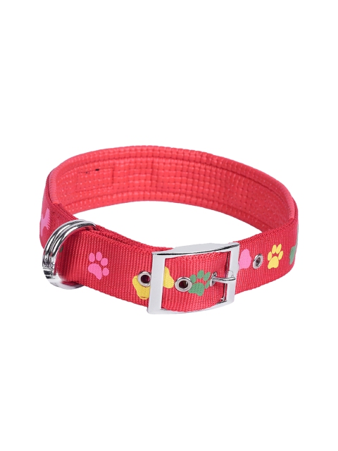 

PETS EMPIRE Red & Yellow Graphic Printed Padded Dog Collar