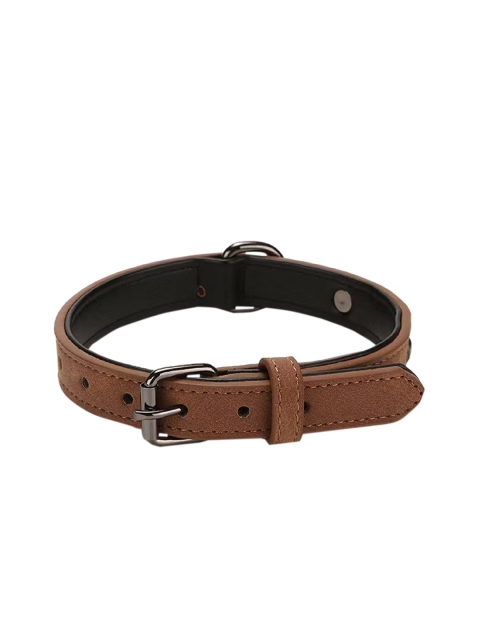 

PETS EMPIRE Tan Brown Self Design Pet Collar
