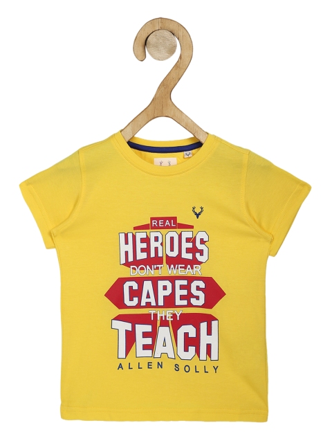 

Allen Solly Junior Boys Yellow Printed Round Neck T-shirt