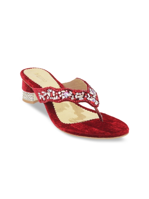 

Metro Women Maroon Embellished Sandals