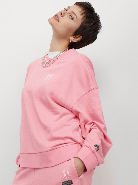 

H&M Women Pink Solid Sweatshirt