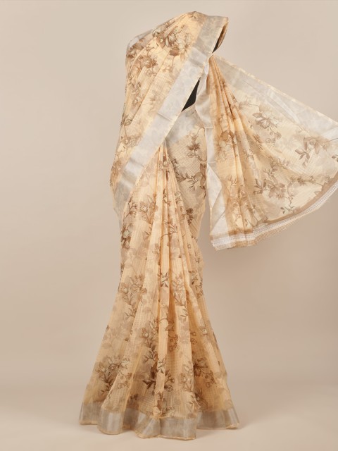 

Pothys Beige & Brown Jute Silk Woven Design Saree