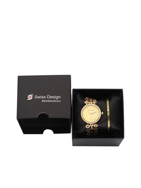 

Swiss Design Women Gold-Toned Watch & Jewellery Gift Set SDWGift Set-11