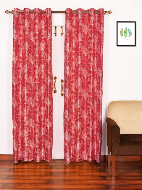 

Ariana Red & Cream-Coloured Single Room Darkening Curtain