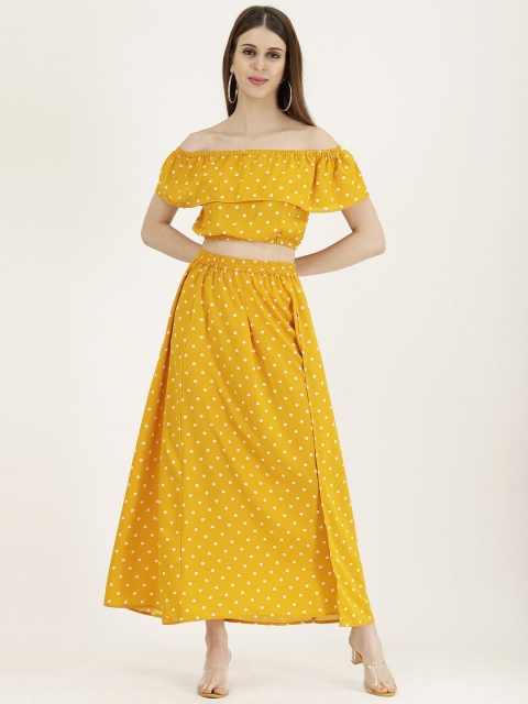 

Darzi Women Yellow Printed Co-ordinate Sets Dress