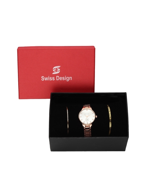 

Swiss Design Women Watch Gift Set SDWGift Set, Gold