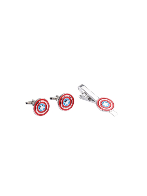 

Alvaro Castagnino Men Silver-Toned & Red Captain America Logo-Print Accessory Gift Set