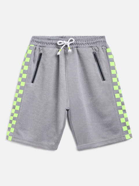 

Lil Tomatoes Boys Grey Solid Regular Fit Regular Shorts With A Pen