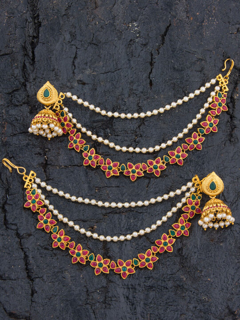 

Alankruthi Gold-Plated Contemporary Mattal Jhumkas