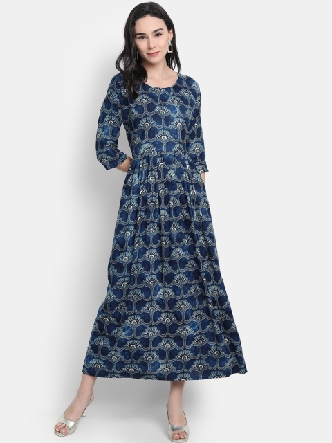 

7Threads Women Blue Ethnic Motifs Printed Kurta
