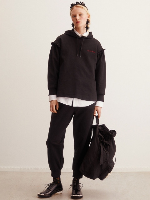 

H&M Women Black Solid Heavy Jersey Joggers