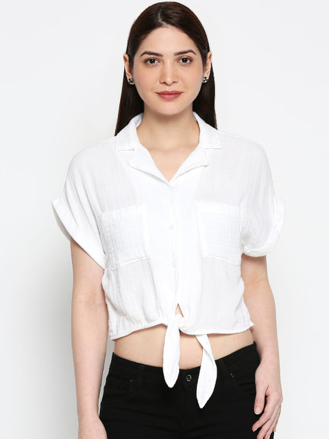 

AMMARZO White Shirt Style Top