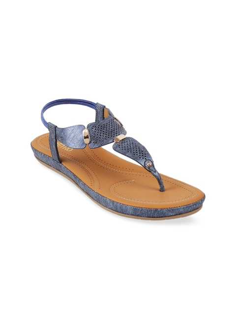 

Metro Women Blue Solid T-Strap Flats