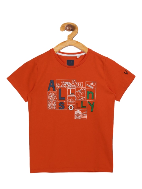 

Allen Solly Junior Boys Orange Printed Round Neck T-shirt