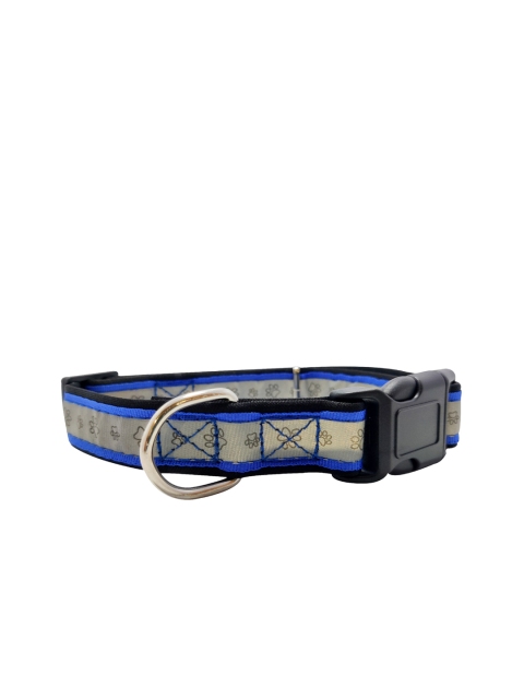 

PETS EMPIRE Blue & Grey Printed Reflective Dog Collar