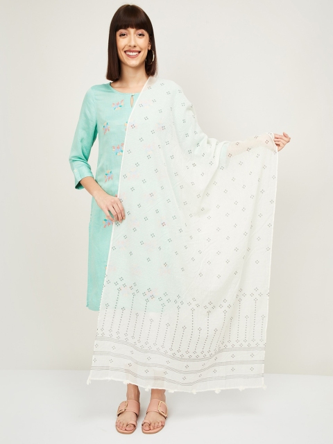 

Melange by Lifestyle Off-White & Grey Printed Dupatta