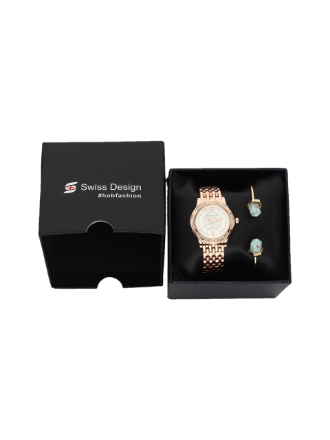 

Swiss Design Women Watch & Jewellery Gift Set SDWGift Set-51, Rose gold