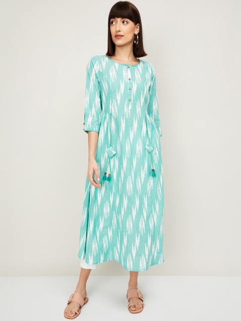 

Melange by Lifestyle Women Turquoise Blue Dyed Kurta
