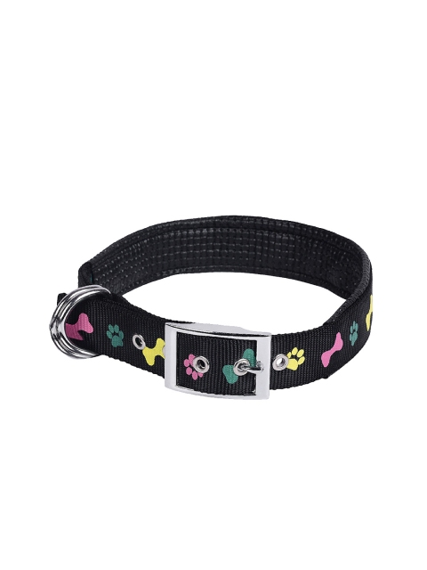 

PETS EMPIRE Black & Yellow Printed Padded Dog Collar