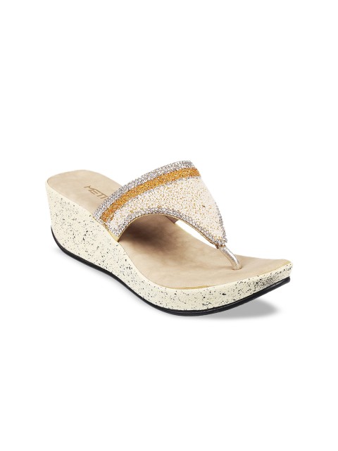 

Metro Women Gold-Toned Embellished Sandals