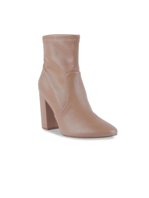 

London Rag Women Taupe Solid Heeled Boots