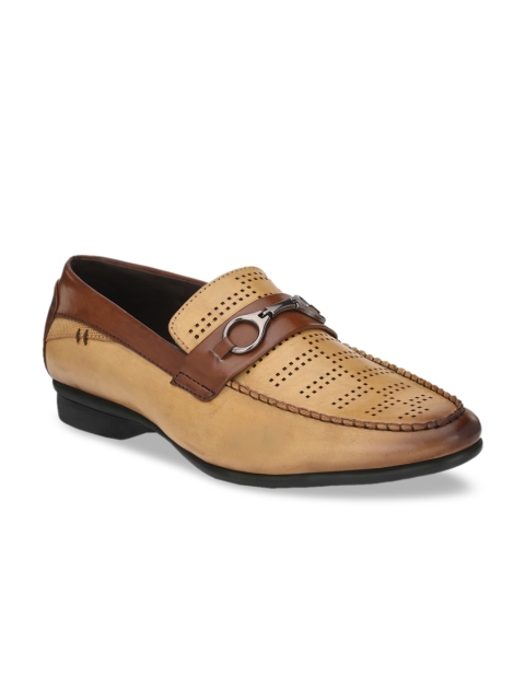 

Alberto Torresi Men Beige & Brown Solid Formal Loafers