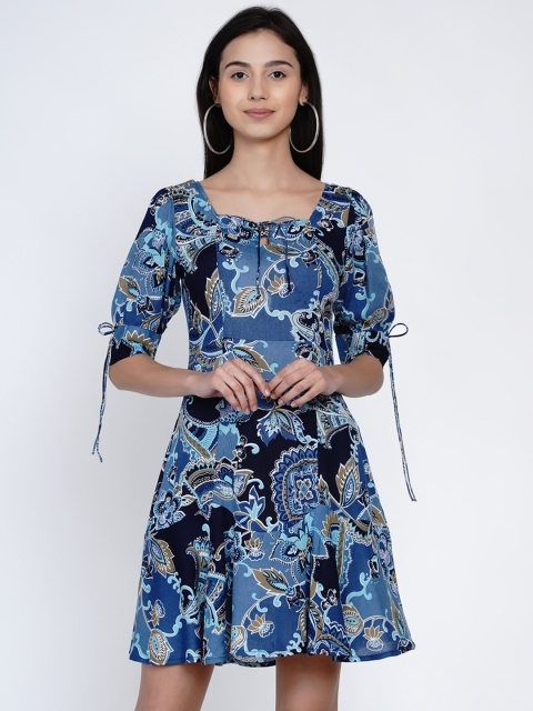 

Abiti Bella Women Blue Printed A-Line Dress