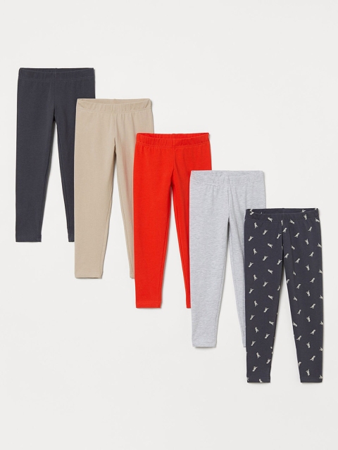 

H&M Boys 5-pack Multicoloured Cotton Sustainable Leggings, Multi