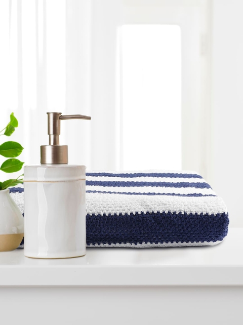 

Trident Navy Blue & White Striped 500 GSM Bath Towel