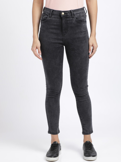 

IVOC Women Black Skinny Fit High-Rise Clean Look Stretchable Jeans