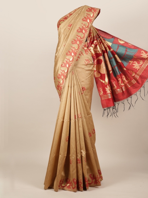 

Pothys Beige Woven Design Jute Silk Saree