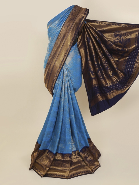 

Pothys Blue Woven Design Pure Silk Saree