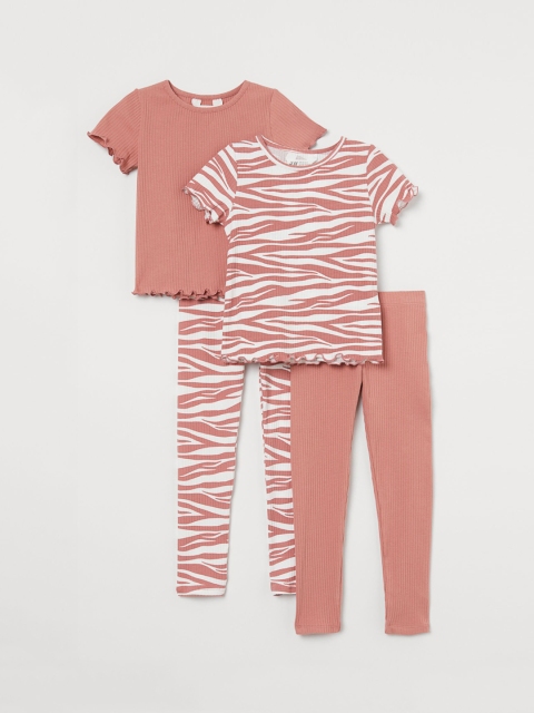 

H&M Girls Pink 4-Piece Cotton Set