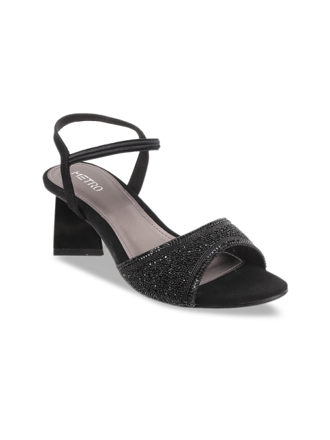 

Metro Women Black Embellished Heels