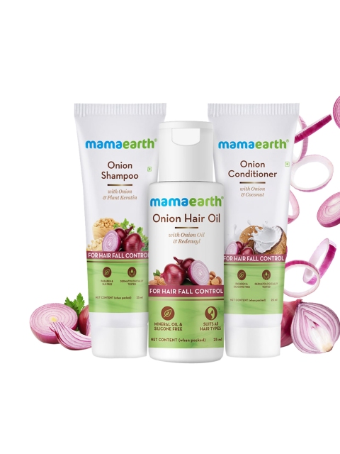 

Mamaearth Onion Hair Oil Shampoo & Onion Conditioner, White