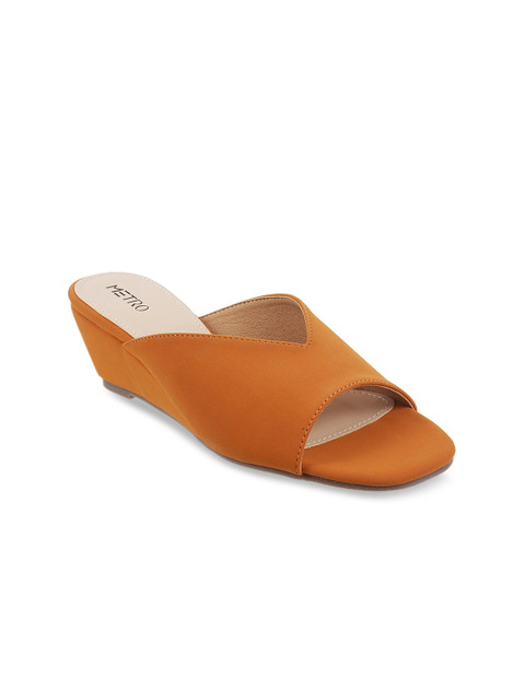 

Metro Women Orange Solid Wedges
