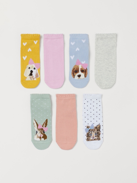 

H&M Girls 7-Pack Trainer Socks, Multi