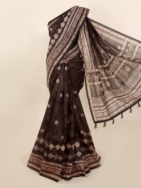 

Pothys Brown Printed Cotton Blend Saree