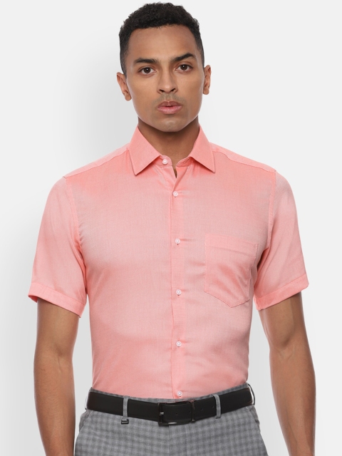 

Van Heusen Men Pink Regular Fit Self Design Cotton Formal Shirt