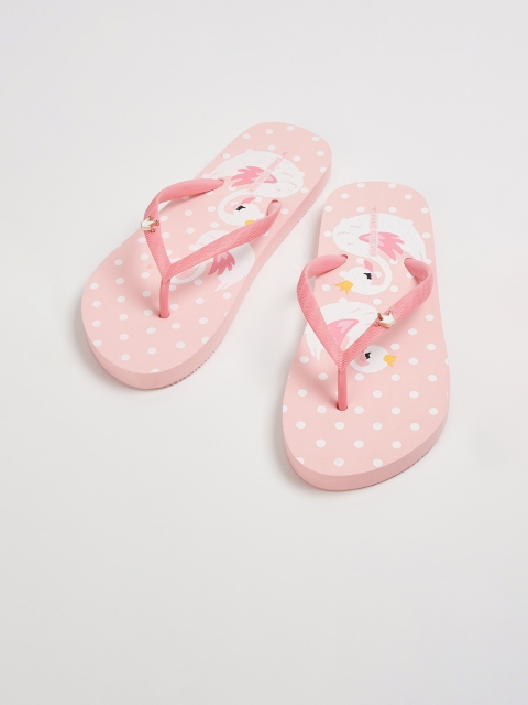 

Fame Forever by Lifestyle Girls Pink & White Printed Thong Flip-Flops