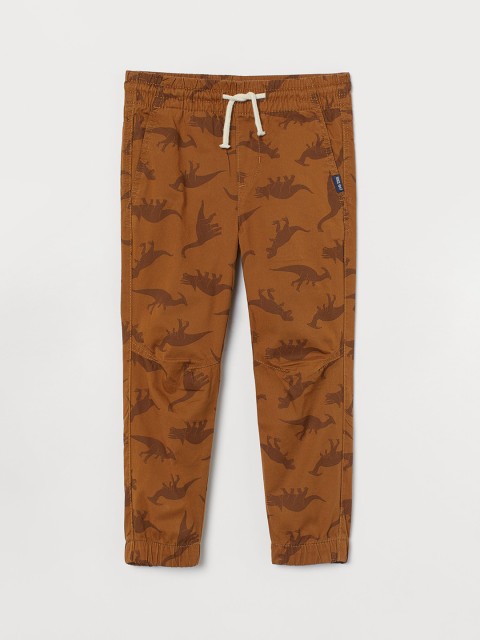 

H&M Boys Brown Printed Twill Pull On Trousers