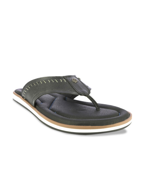 

Alberto Torresi Men Black Solid Slip-On Flip Flops