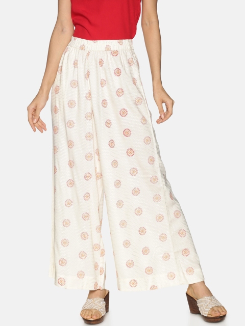 

Saffron Threads Women Off White Printed