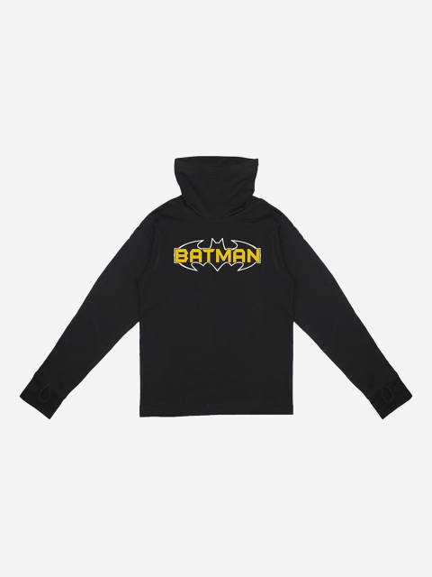 

Batman Boys Black & Yellow Ninja Printed Turtle Neck T-shirt