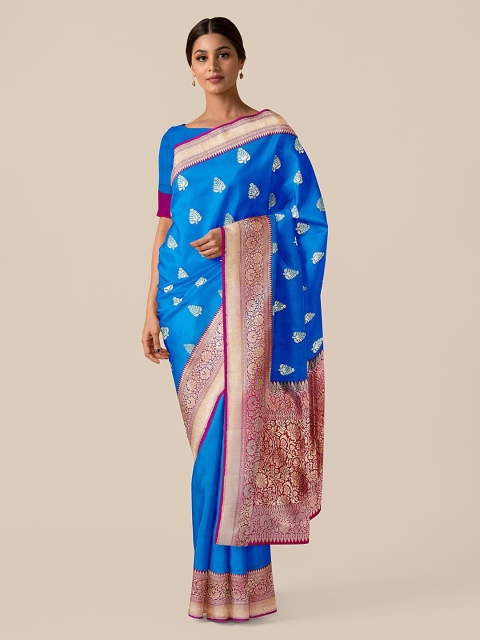 

Taneira Blue Pure Silk Woven Design Banarasi Saree