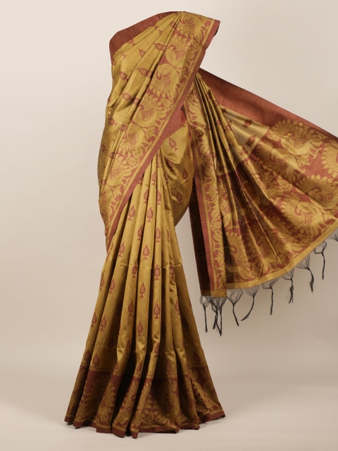 

Pothys Brown Woven Design Jute Silk Saree